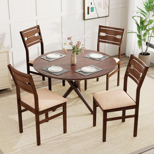 Dining Chair Set, Rubber Wood Frame, Padded Seat, 2/4