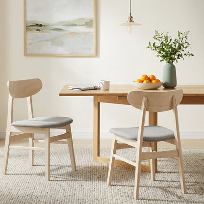 Fabric Upholstered Dining Chair Set, 2 Natural Armless Kitchen Chairs Dining Chairs at Gallery Canada