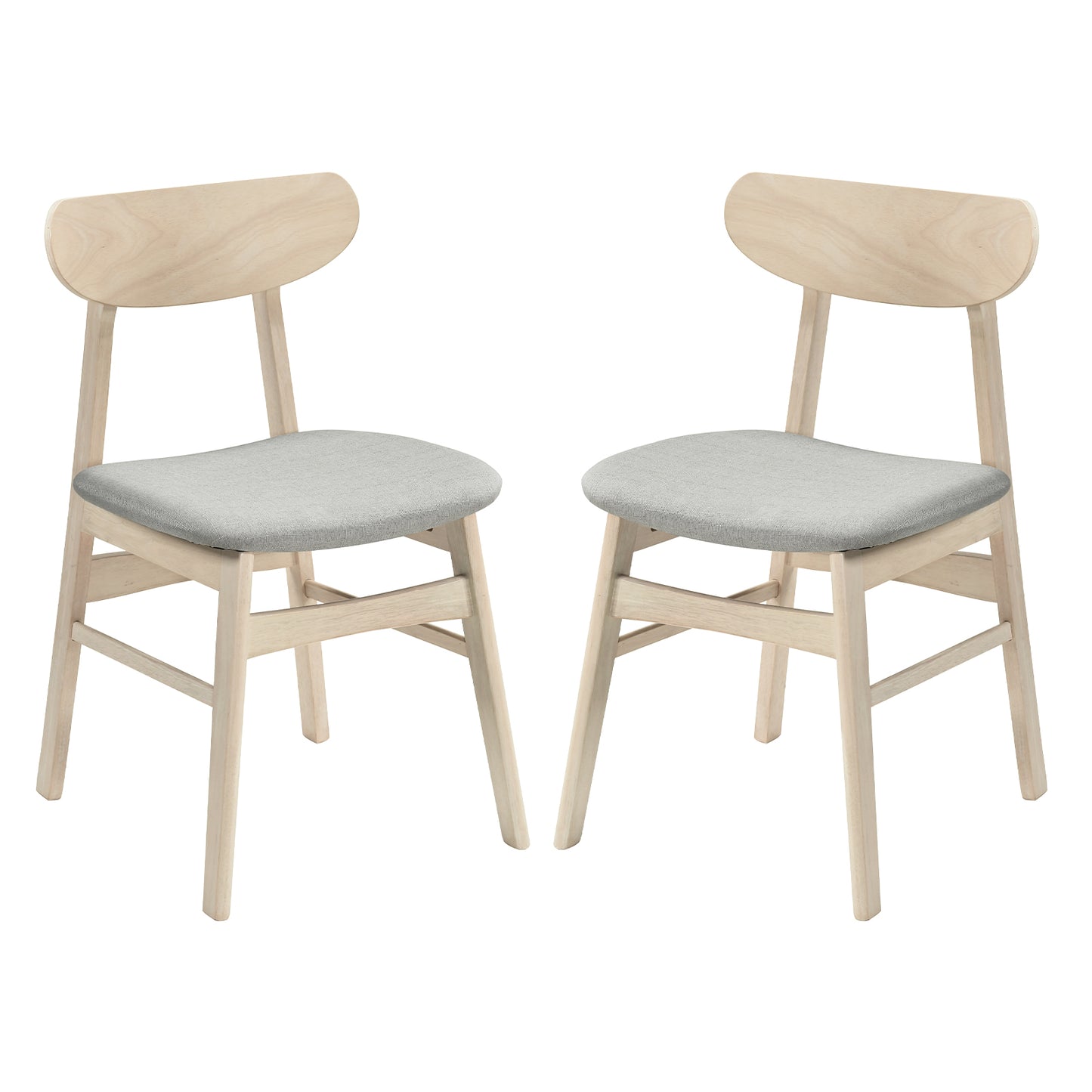 Fabric Upholstered Dining Chair Set, 2 Natural Armless Kitchen Chairs Dining Chairs Natural at Gallery Canada