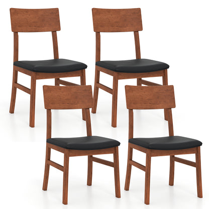 Dining Chairs Set Of 2, Rubber Wood Legs, Faux Leather Seat, Black Dining Chairs at Gallery Canada
