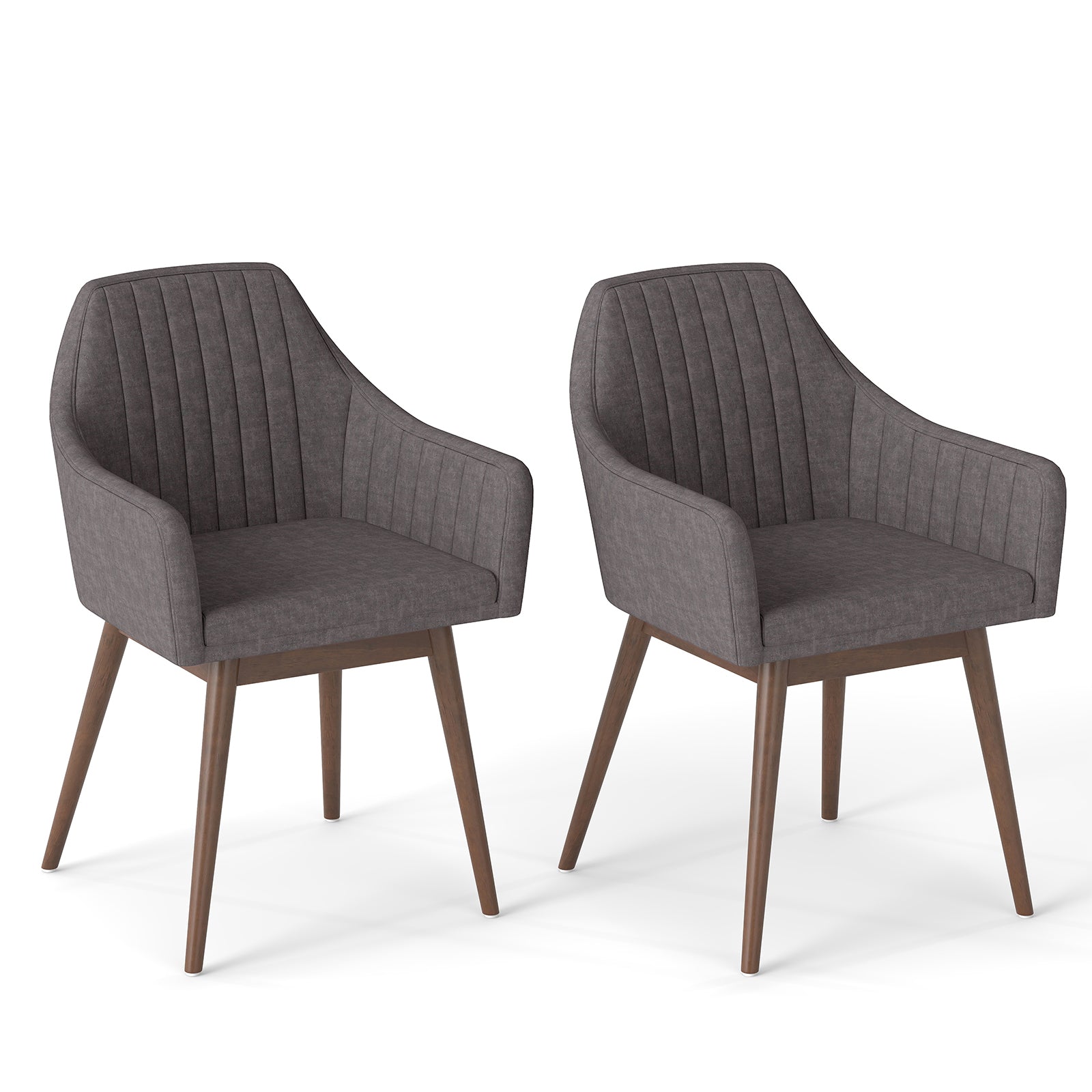 Upholstered Dining Chairs Set of 2, Comfy Padded Backrest and Seat, Gray Dining Chairs at Gallery Canada