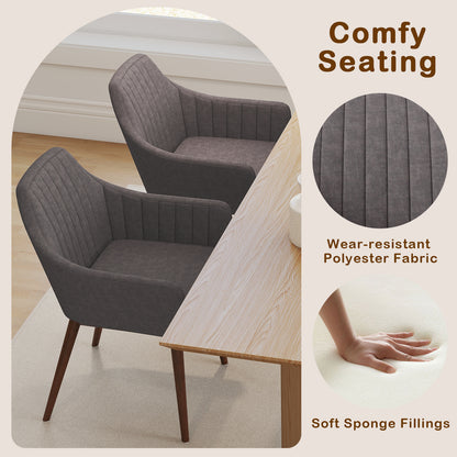 Upholstered Dining Chairs Set of 2, Comfy Padded Backrest and Seat, Gray Dining Chairs at Gallery Canada