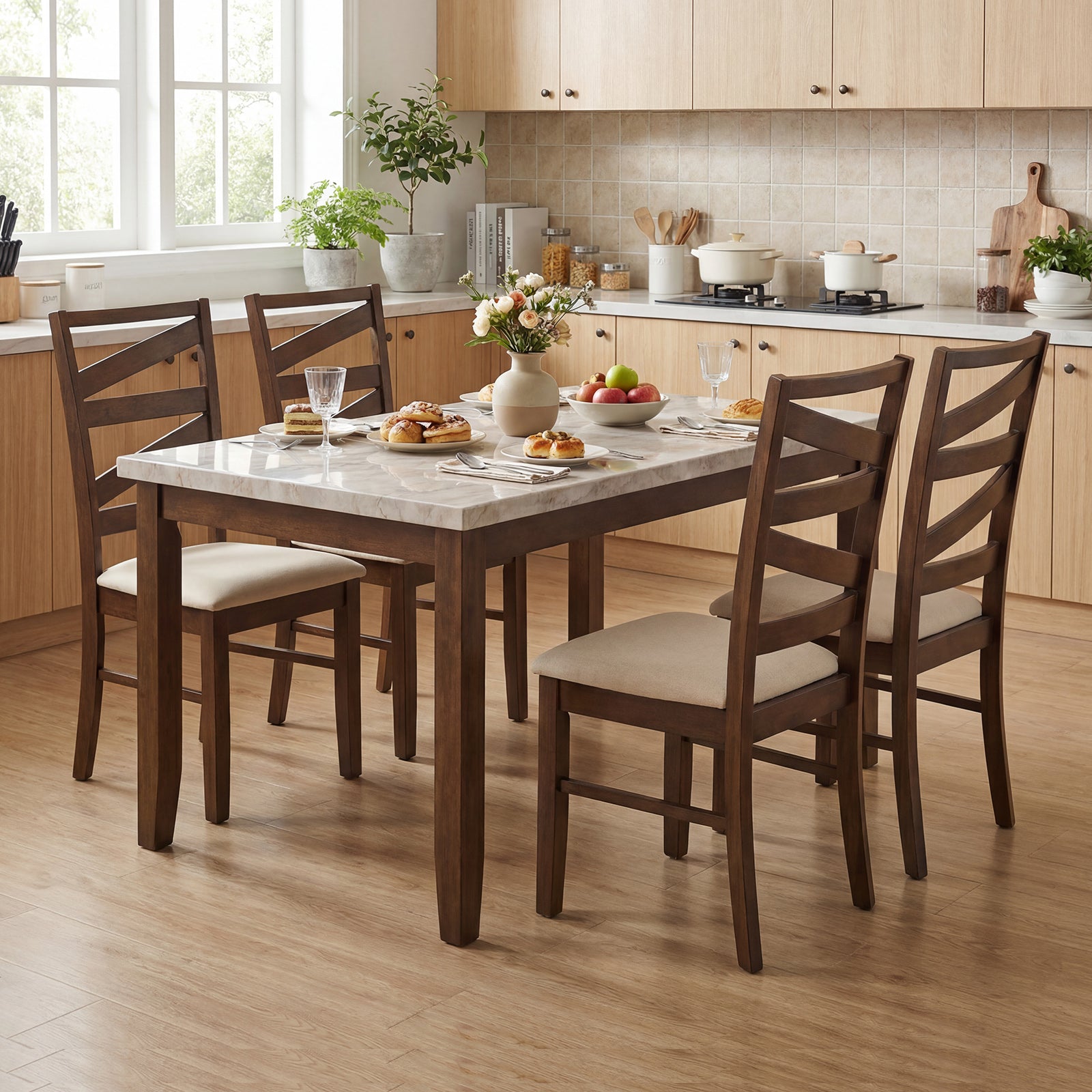 Dining Chairs Set Of 2, Rubber Wood Frames, Brown Dining Chairs at Gallery Canada