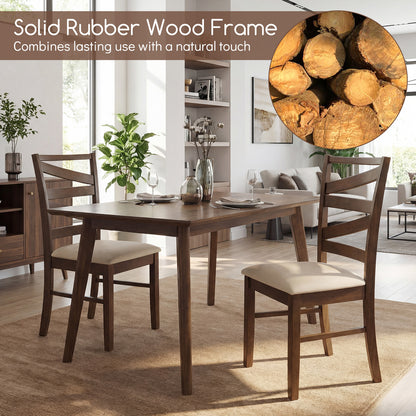 Dining Chairs Set Of 2, Rubber Wood Frames, Brown Dining Chairs at Gallery Canada