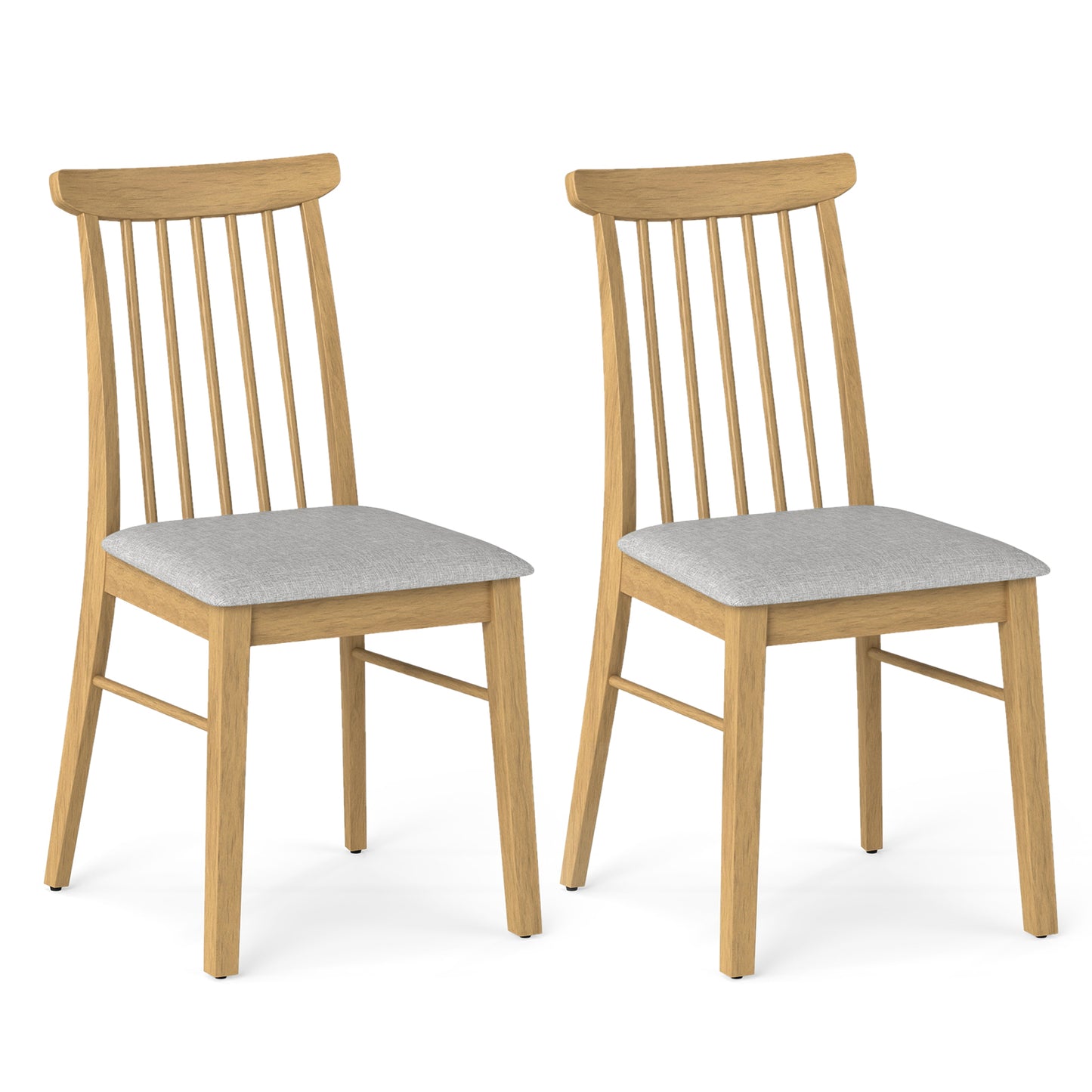 Fabric Upholstered Dining Chairs, Set of 2, Rubber Wood Frame, Natural Dining Chairs at Gallery Canada