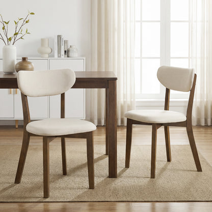 Dining Chairs Set of 4, Solid Rubber Wood Frame, White Dining Chairs at Gallery Canada
