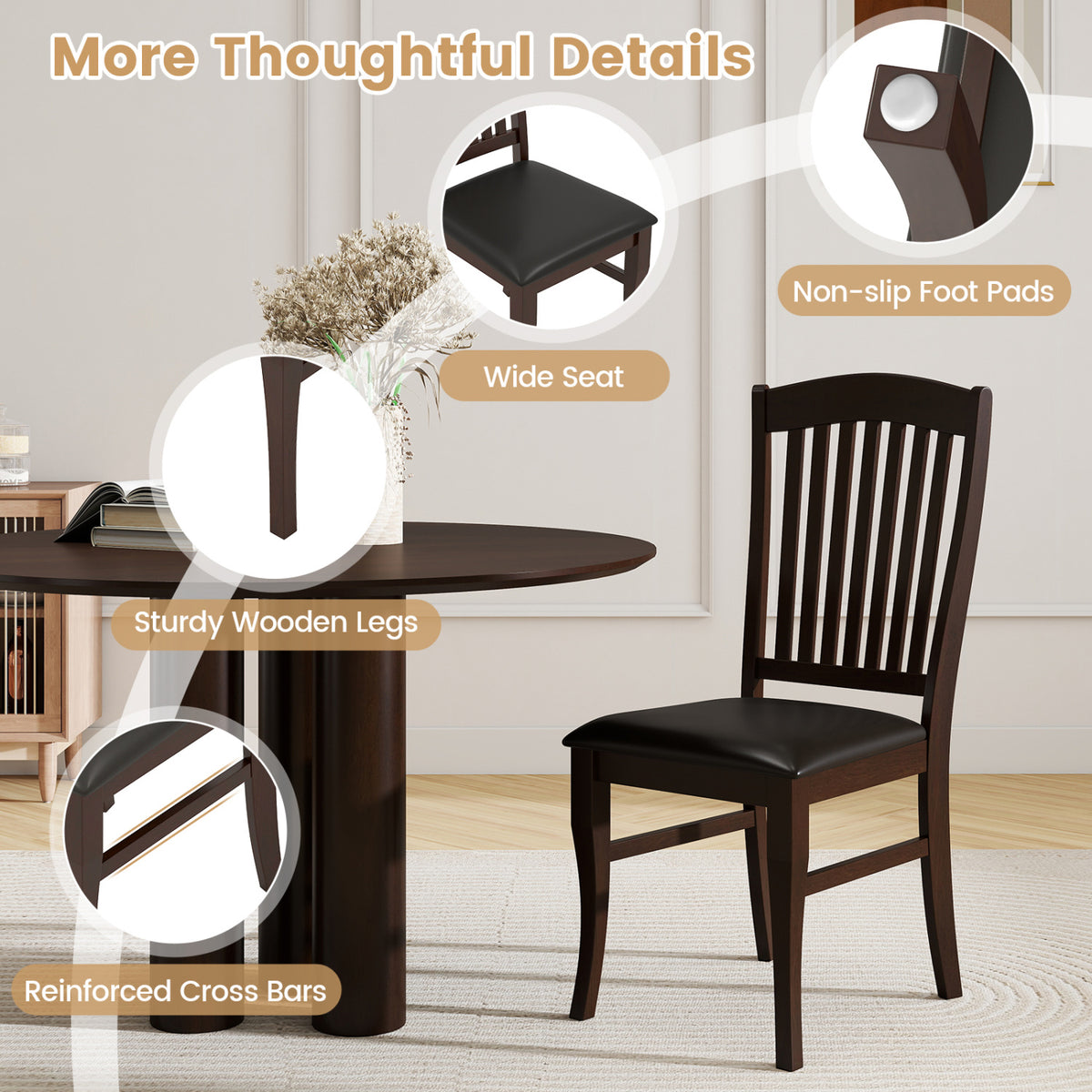 Dining Chairs Set Of 2, Kitchen Side Chairs, Mid-Century Armless Dining Chairs at Gallery Canada