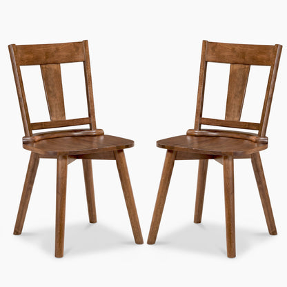 Dining Chairs Set of 2, Solid Wood Backrest, Walnut