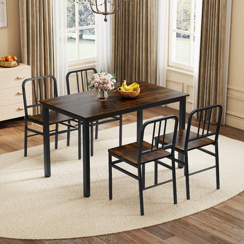 Dining Chairs Set of 4, Rustic Brown