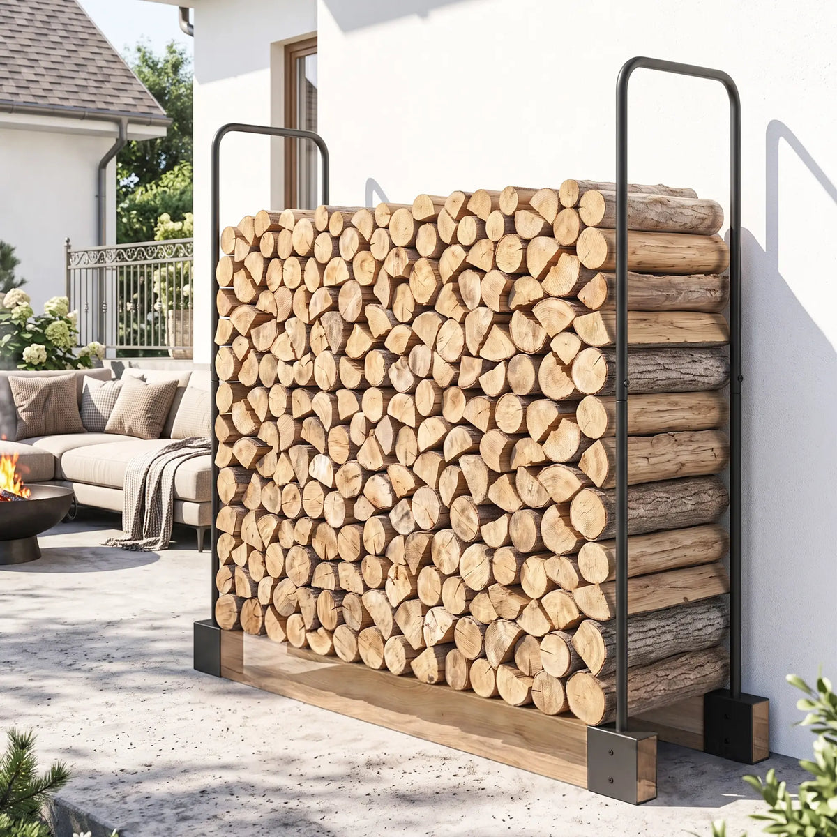 Diy Firewood Rack, Heavy Duty Steel Log Store, Black Firewood Racks at Gallery Canada