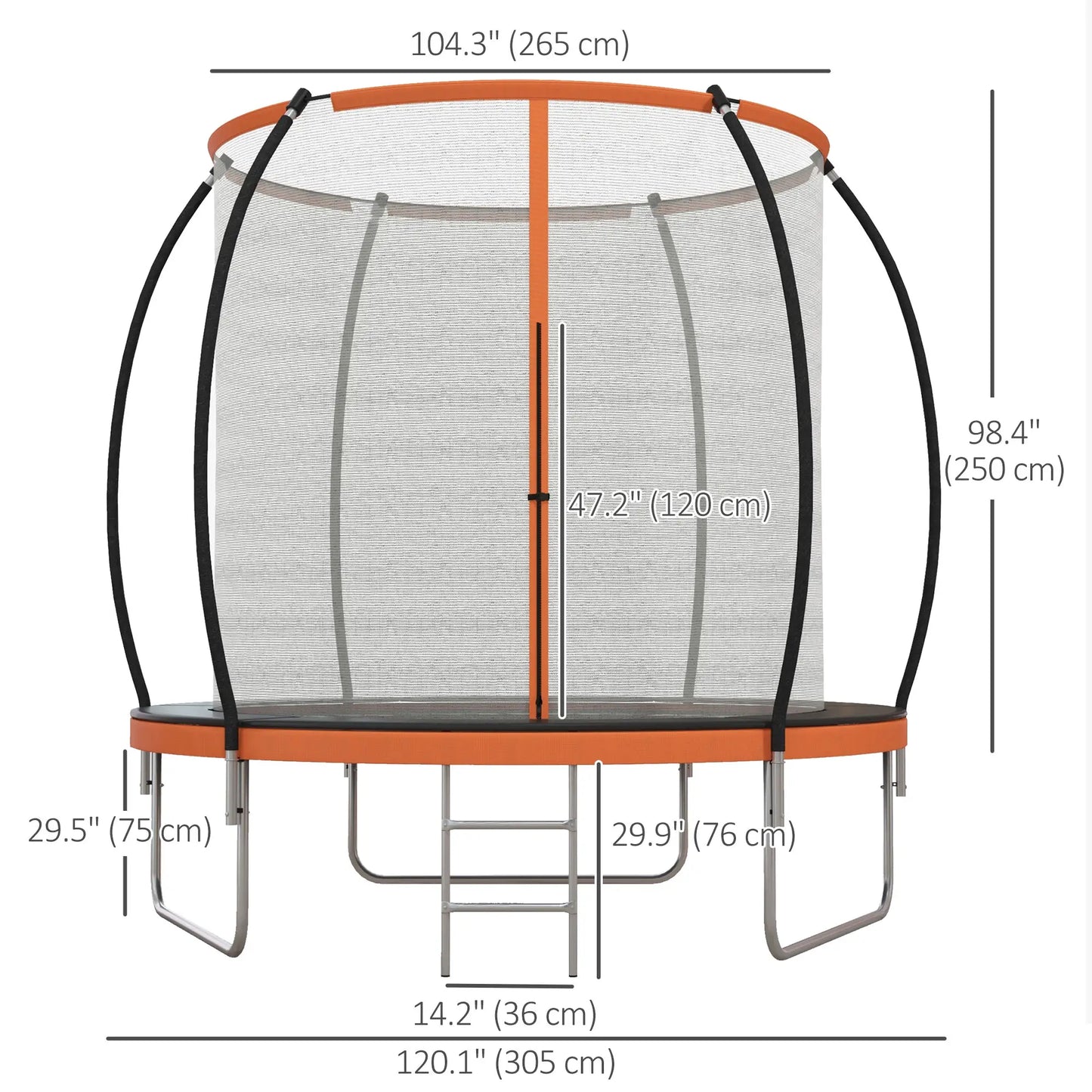 10ft Outdoor Trampoline with Enclosure Net and Ladder Trampolines at Gallery Canada