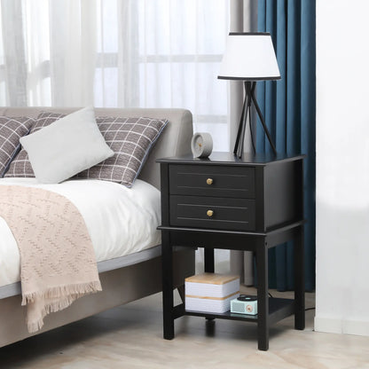 Modern Sofa Side Table, Accent End Table with Drawers, Black Side Tables at Gallery Canada