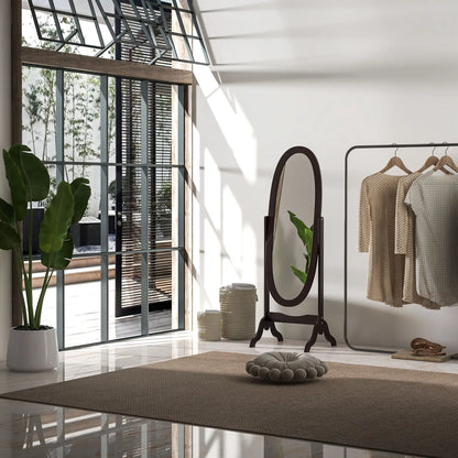 Full Length Floor Mirror, Adjustable Angle Oval Frame, 60x24 Inches Full Length Mirrors at Gallery Canada
