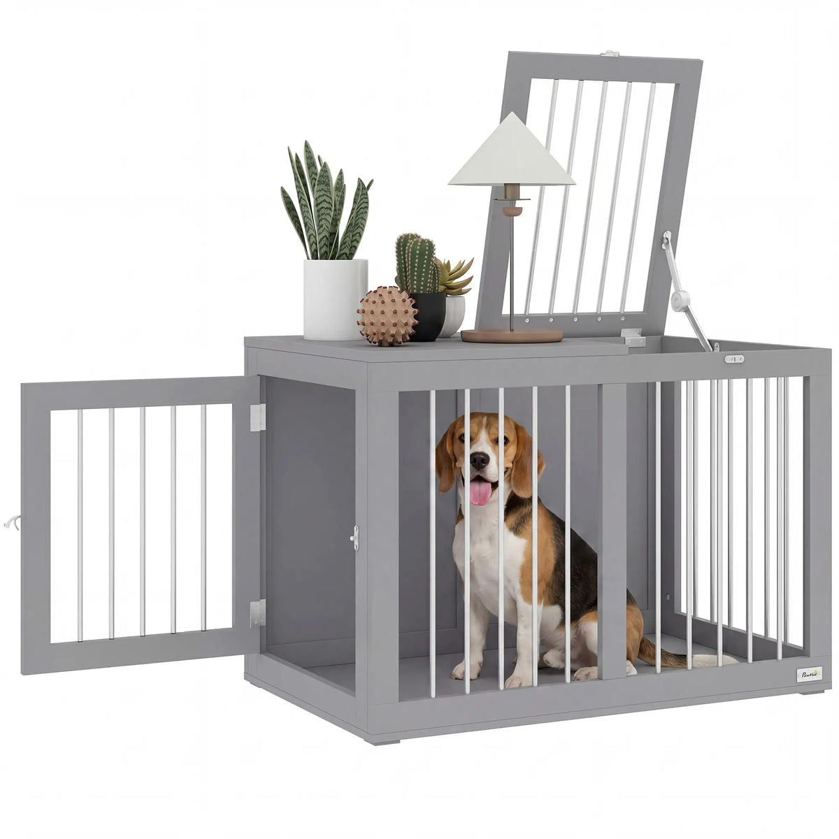 31.5" Dog Crate Furniture, Double Doors, Medium Dogs, Grey Houses, Kennels & Pens at Gallery Canada