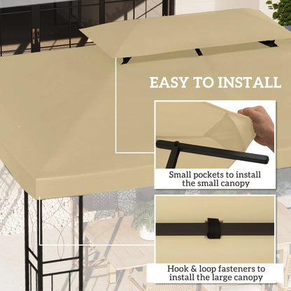 13' x 10' Gazebo Cover, 2 Tier Top, Garden, Patio, Outdoor, Beige Gazebo Canopy Replacement at Gallery Canada