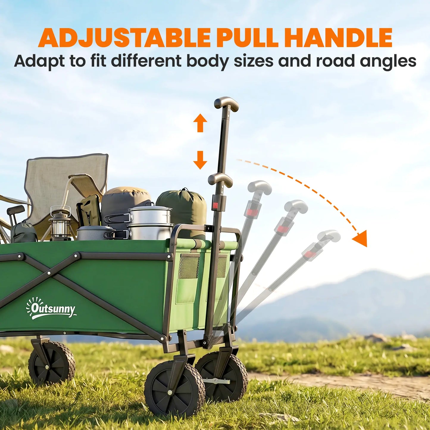 Folding Wagon Cart, Heavy Duty Outdoor Utility, Collapsible Garden Trolley, Steel Frame, Oxford Fabric Folding Garden Carts at Gallery Canada