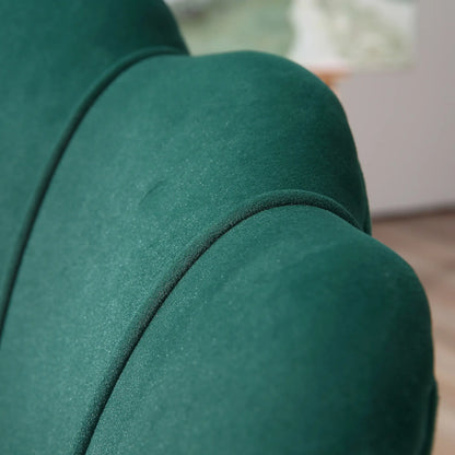 Modern Velvet Accent Chair, Gold Metal Legs, Dark Green Accent Chairs at Gallery Canada