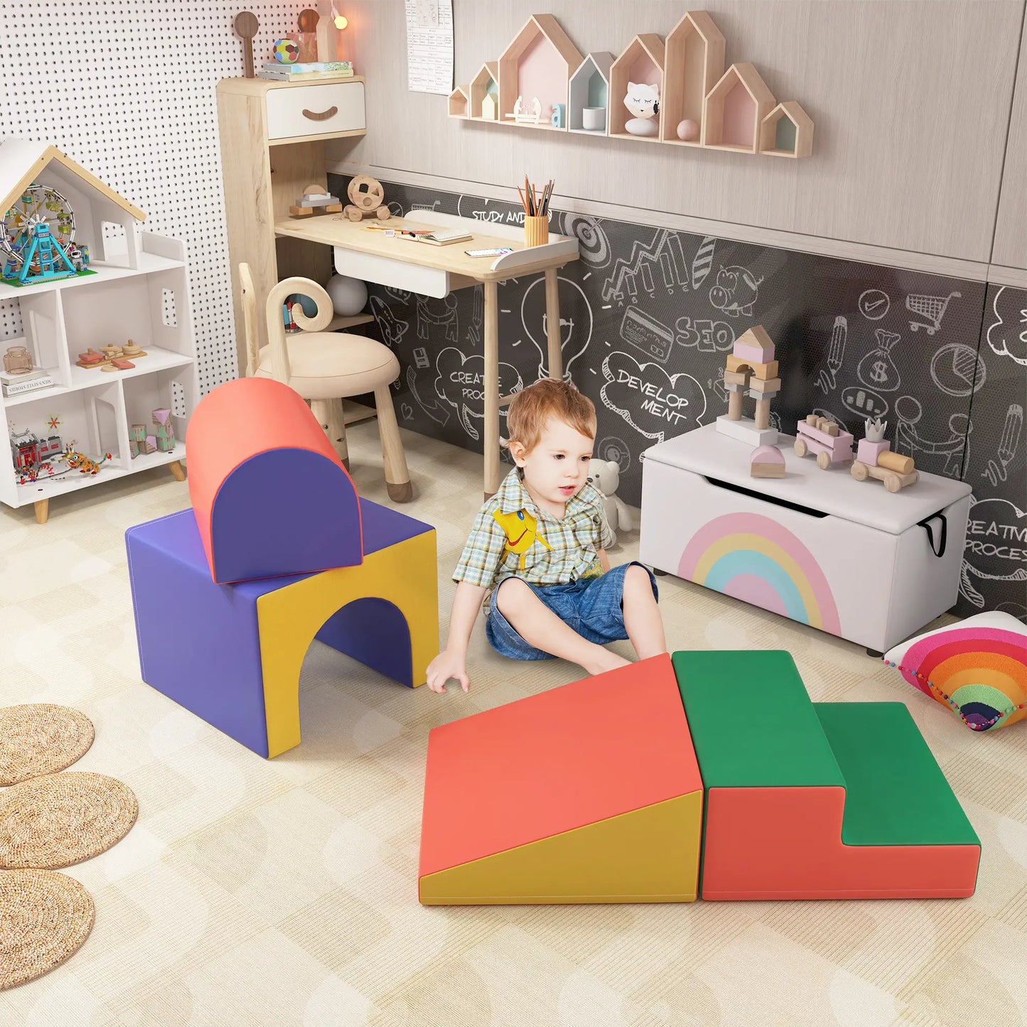 4 Piece Foam Play Set, Toddlers and Kids, Classic Color Baby Gym & Playmats at Gallery Canada