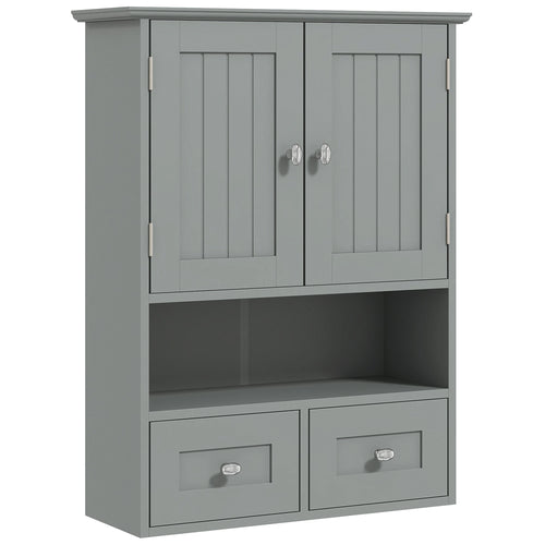 Bathroom Wall Cabinet, Medicine Cabinet, Over Toilet Storage, Grey
