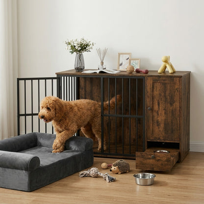 Dog Crate Furniture & Cooling Gel Dog Bed for Small and Medium Dogs, Brown Dog Kennels at Gallery Canada