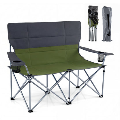 Double Camping Chair With Carry Bag, Cup Holders, Green Camping Furniture at Gallery Canada