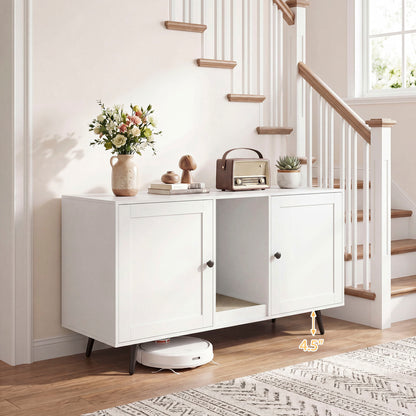 Double Cat Litter Box Enclosure, White Cat Houses at Gallery Canada