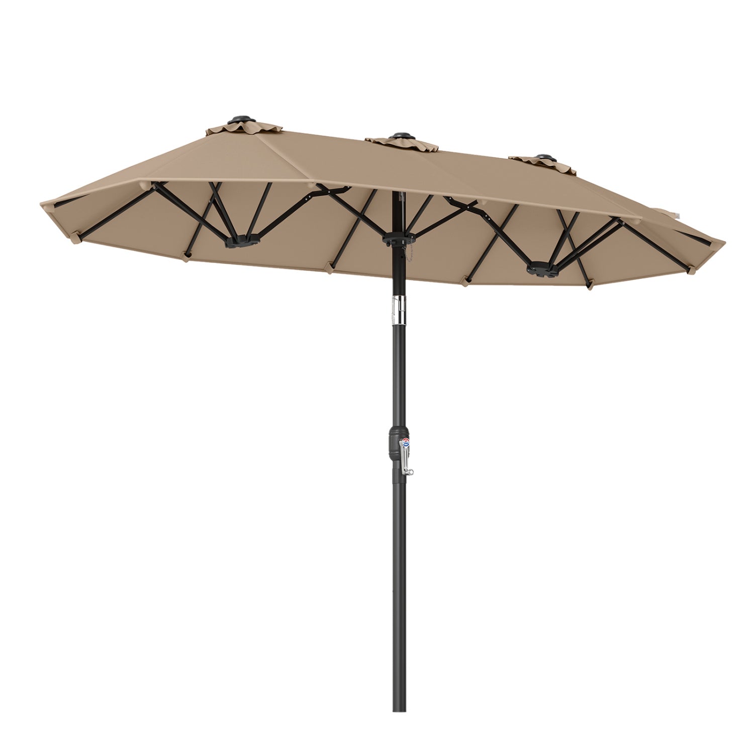 Double Sided Patio Umbrella, Push Button Tilt, Coffee Outdoor Umbrellas at Gallery Canada