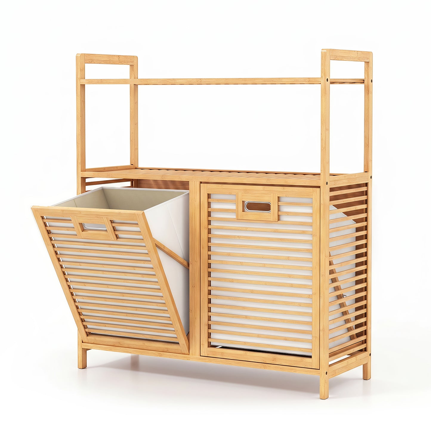 Double Tilt Out Laundry Hamper, 2 Shelves, Natural Laundry Baskets at Gallery Canada