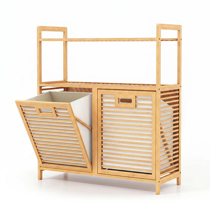 Double Tilt Out Laundry Hamper, 2 Shelves, Natural Laundry Baskets at Gallery Canada