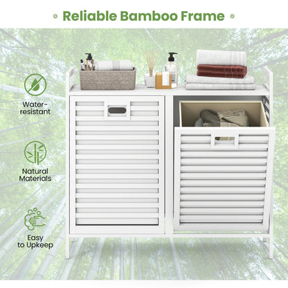 2-Bin Tilt-Out Laundry Hamper, White Laundry Baskets at Gallery Canada