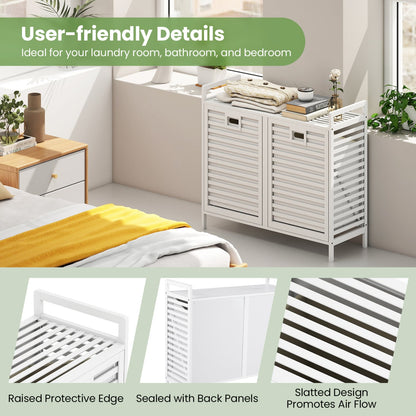 2-Bin Tilt-Out Laundry Hamper, White Laundry Baskets at Gallery Canada