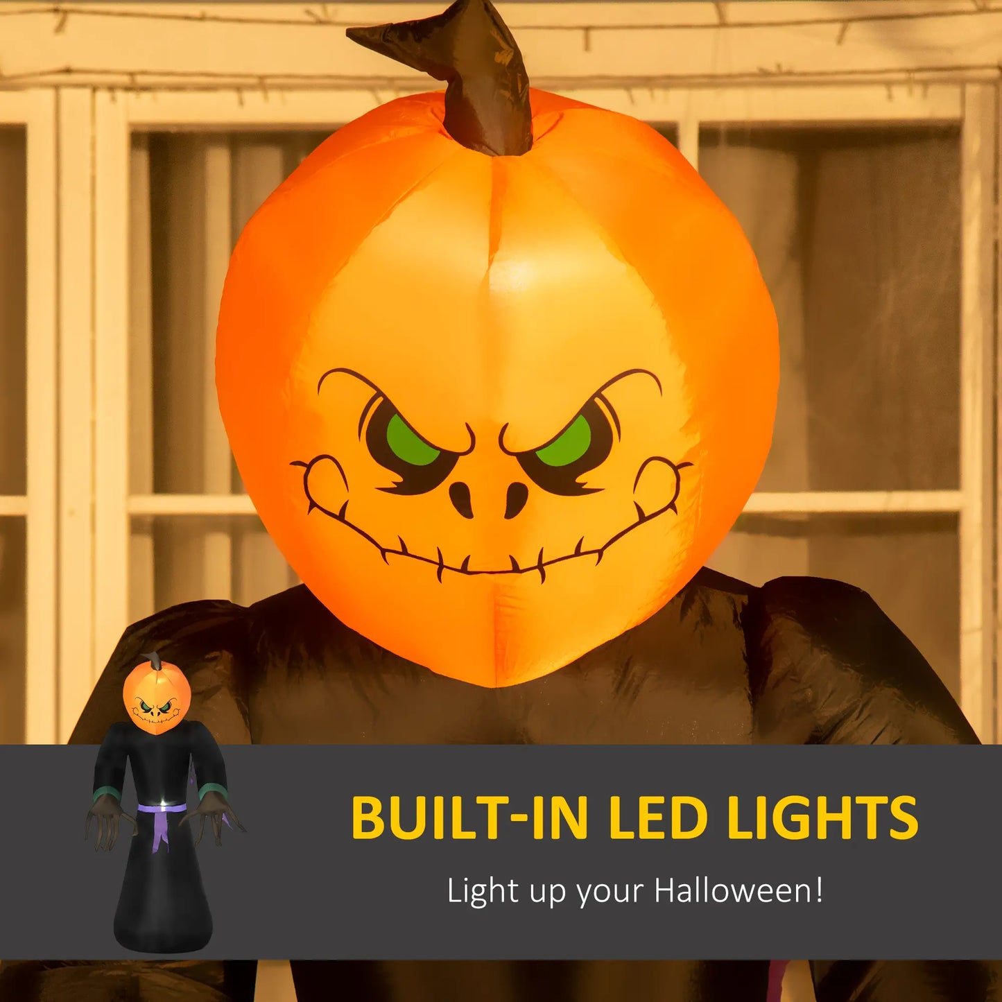 7ft Inflatable Halloween Pumpkin Reaper, LED Outdoor Yard Display Halloween Decorations at Gallery Canada