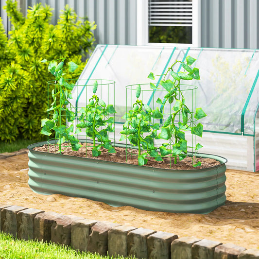 4.9 x 2 x 1ft Galvanized Raised Garden Bed Kit, Metal Planter Box, Green Galvanized Planter Boxes Green at Gallery Canada