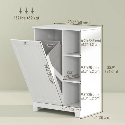 Laundry Cabinet with Removable Basket, Adjustable Shelf, White Bathroom Cabinets at Gallery Canada