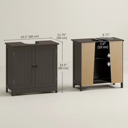 Under Sink Bathroom Cabinet, 2 Doors with Shelf, Coffee Bathroom Cabinets at Gallery Canada