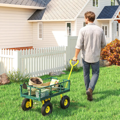 Garden Utility Wagon Cart, Removable Sides, 10" Wheels, Green Folding Garden Carts at Gallery Canada