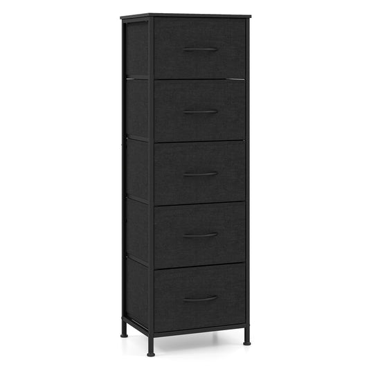 5 Drawer Dresser Nightstand, Black Dressers & Chests Black at Gallery Canada
