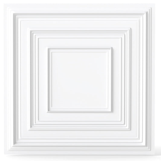 24" x 24" PVC Ceiling Tiles, 3D Decorative Patterns, 24-Pack, White Decorative Accessories White at Gallery Canada