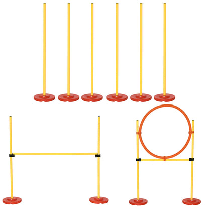 3PCs Pet Agility Training Set, Adjustable Weave Pole, Jumping Ring, High Jump Dog Agility Training Equipment at Gallery Canada