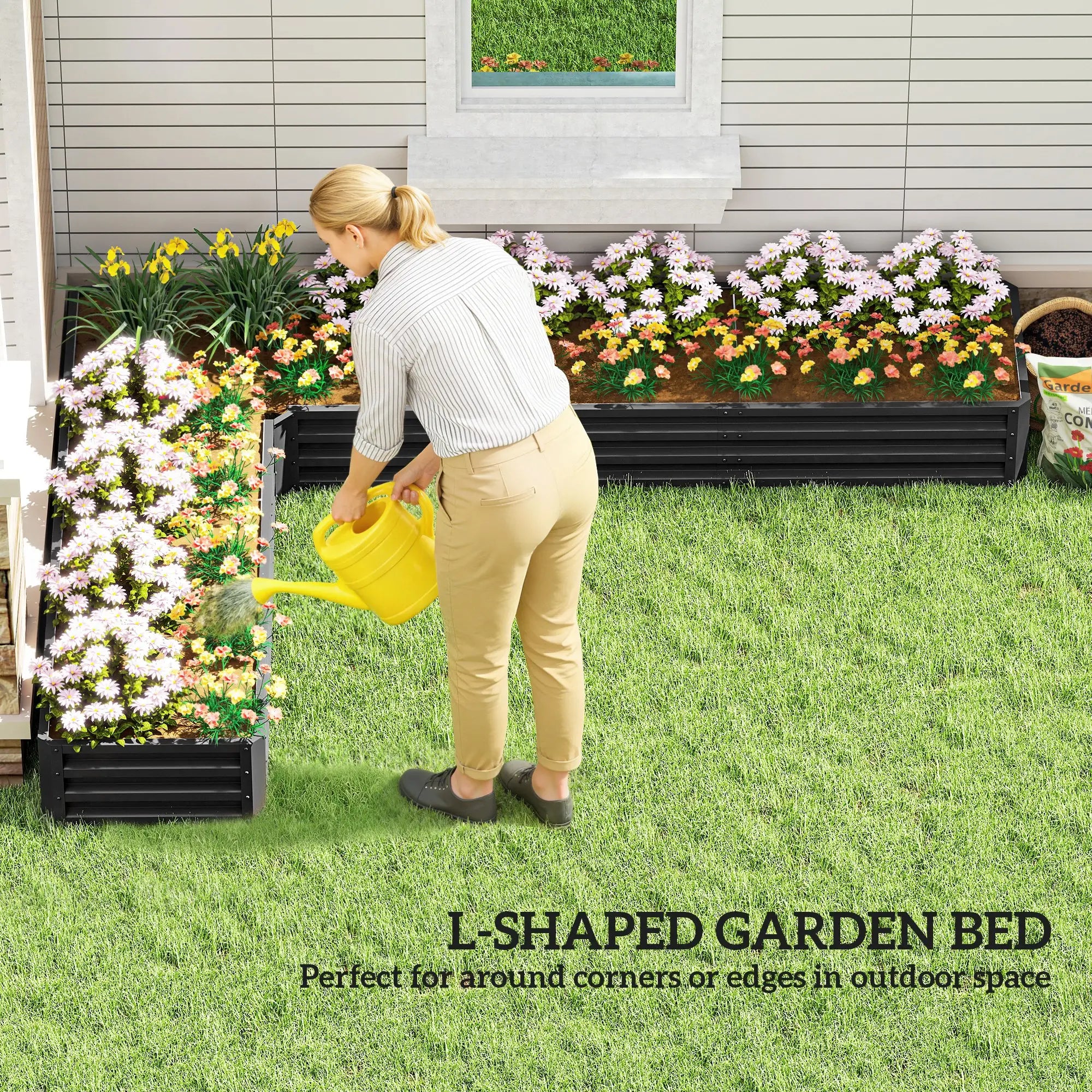 L-Shaped Raised Garden Bed, 82
