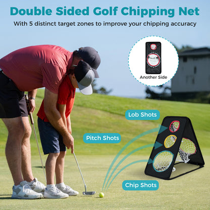 Dual-Sided Golf Chipping Net Triple Target Training System with 5 Target Holes Golf at Gallery Canada