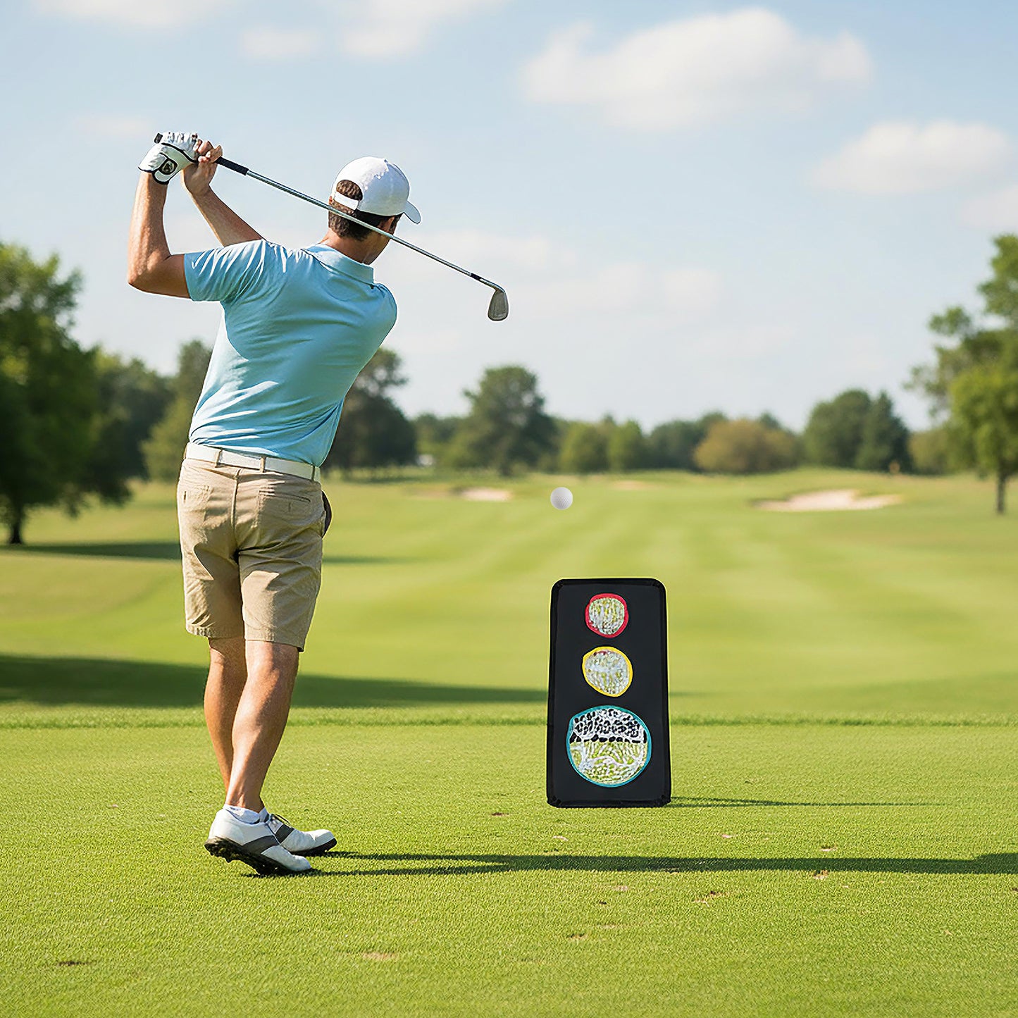 Dual-Sided Golf Chipping Net Triple Target Training System with 5 Target Holes Golf at Gallery Canada