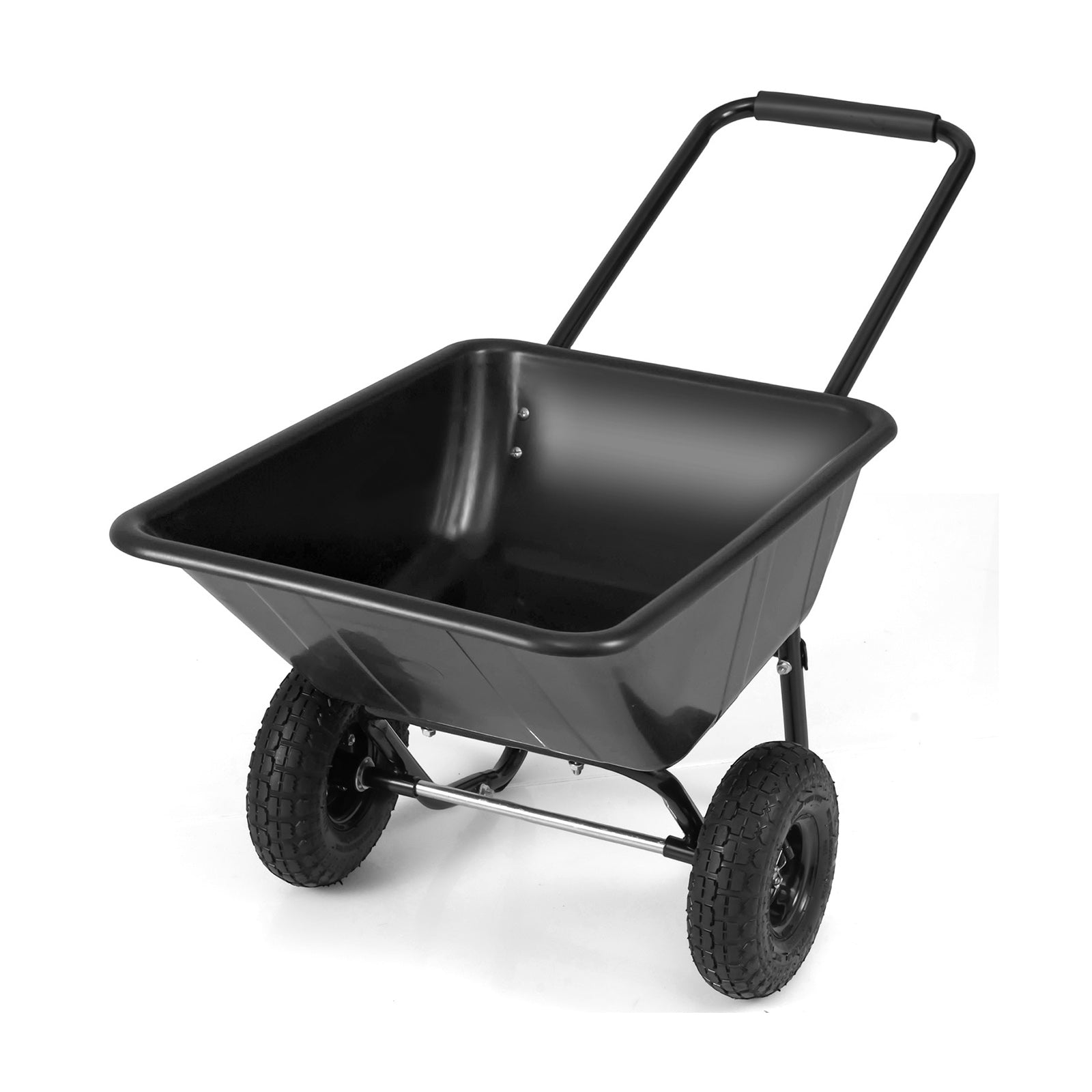 Dual-Wheel Garden Utility Cart With Pneumatic Tires, Black Garden Carts at Gallery Canada