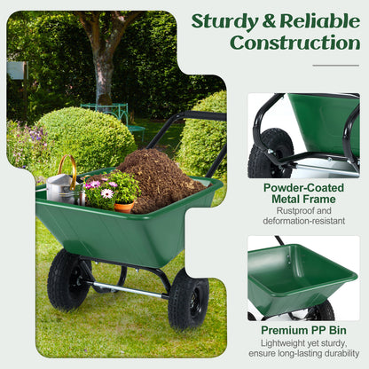 Dual-Wheel Garden Utility Cart, Pneumatic Tires, Green Garden Carts at Gallery Canada