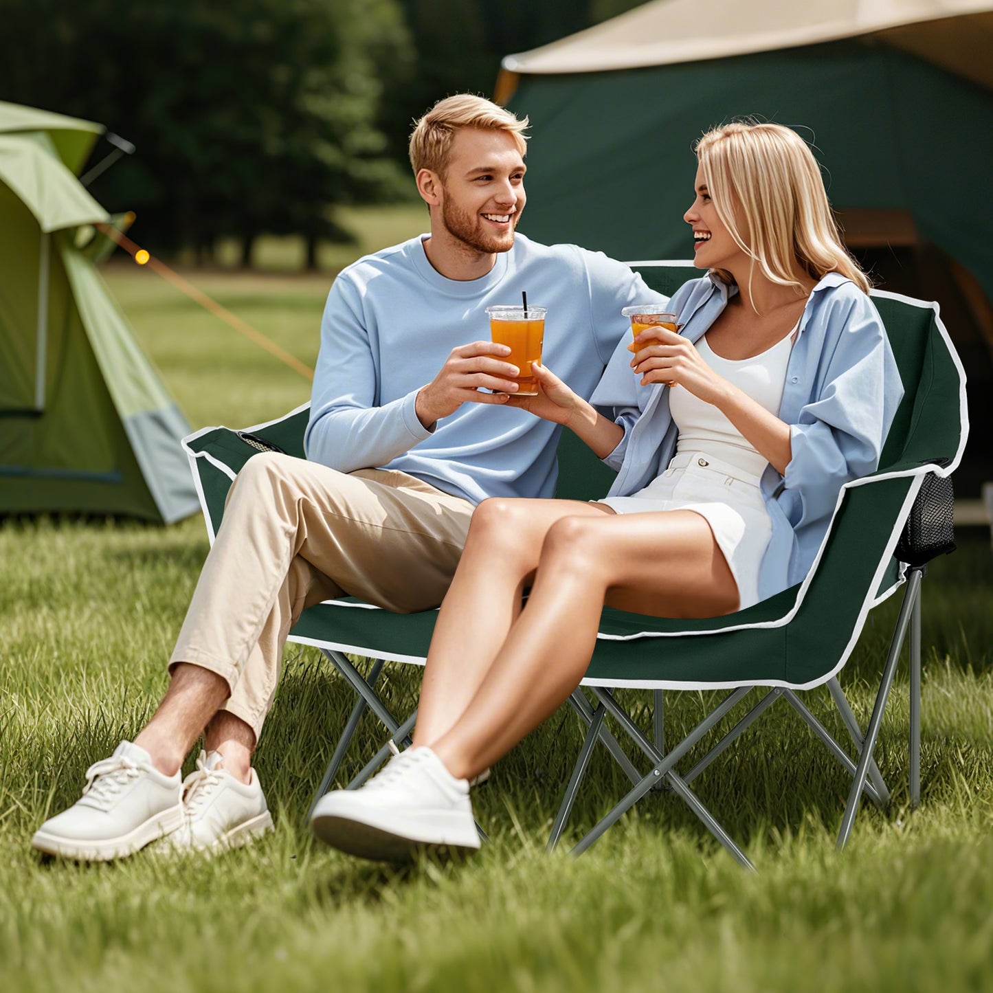 Portable Oversized Loveseat Camping Chair, Green Beach & Lawn Chairs at Gallery Canada