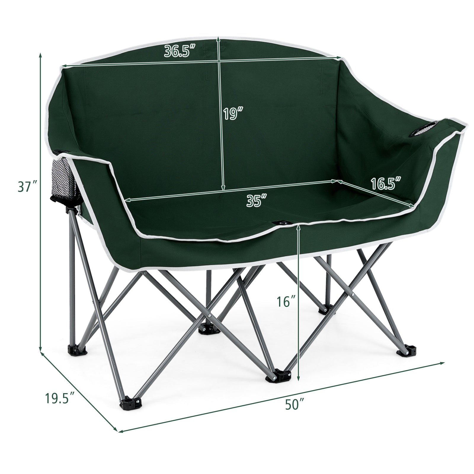 Portable Oversized Loveseat Camping Chair, Green Beach & Lawn Chairs at Gallery Canada