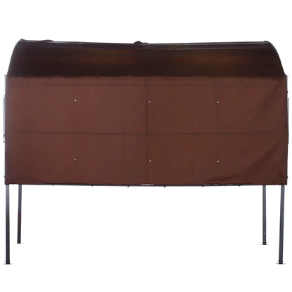 10x8ft Patio Metal Gazebo With Extendable Side Awning, Brown Pergolas at Gallery Canada