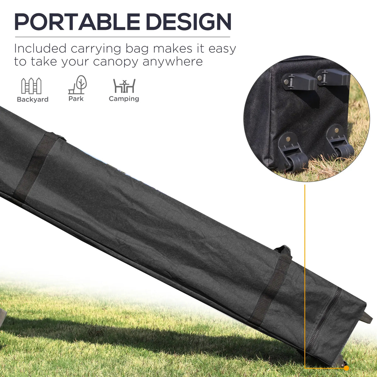 20' x 10' Folding Canopy Tent, Sidewalls, Windows, Black