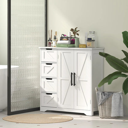 Farmhouse Bathroom Floor Cabinet, Adjustable Shelf, White Bathroom Cabinets at Gallery Canada