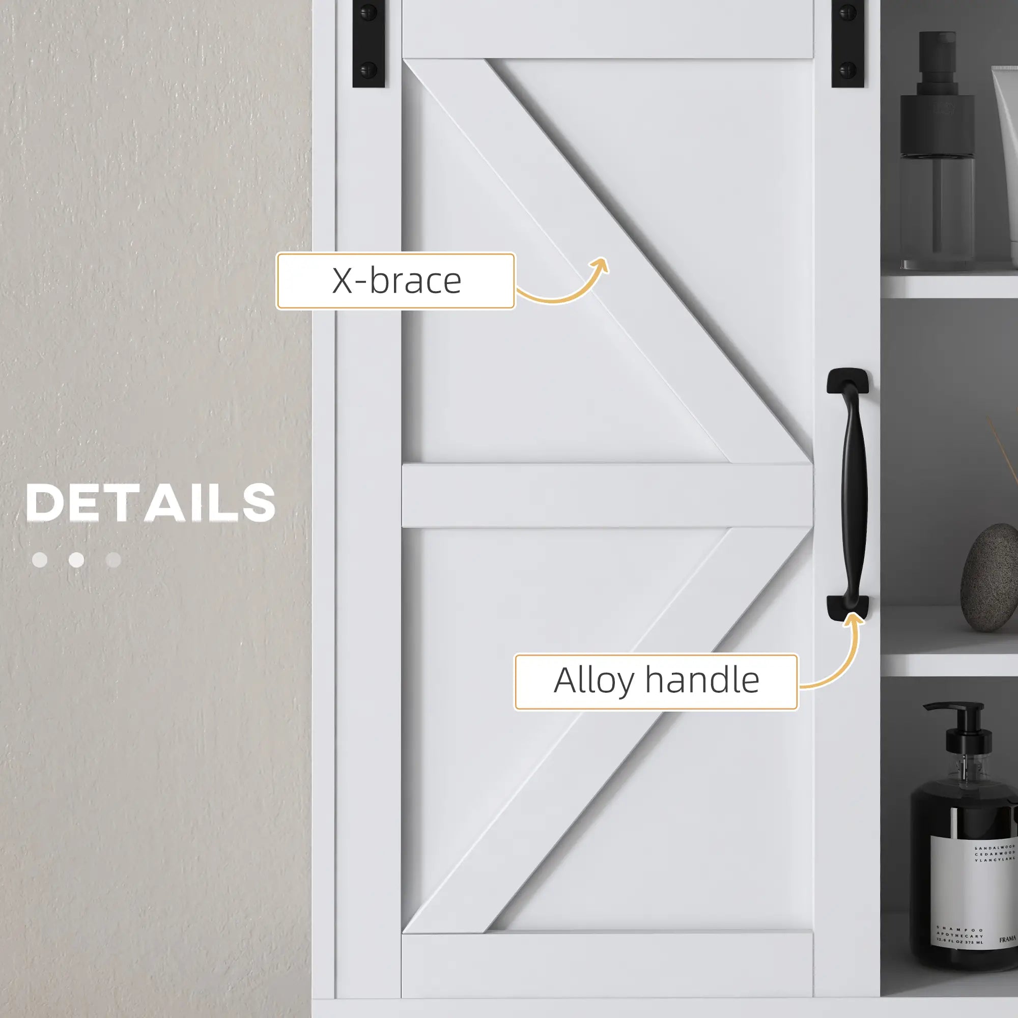 White Medicine Cabinet, Sliding Door, Adjustable Shelf, 22.8